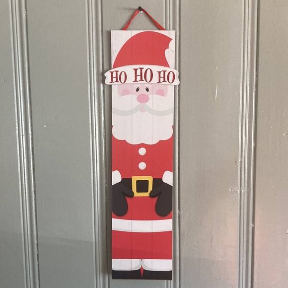 NWT Precious Vertical Glittered Ho Ho Ho Santa Christmas Wood Decoration Sign - Picture 8 of 16